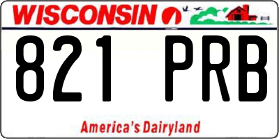 WI license plate 821PRB