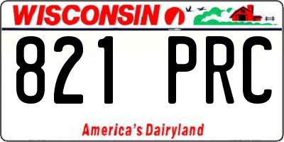 WI license plate 821PRC