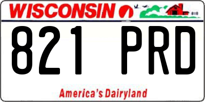 WI license plate 821PRD
