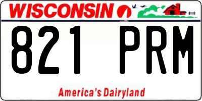 WI license plate 821PRM