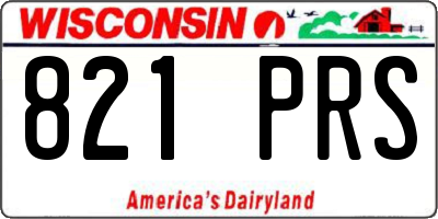 WI license plate 821PRS