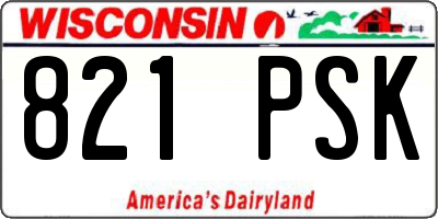 WI license plate 821PSK