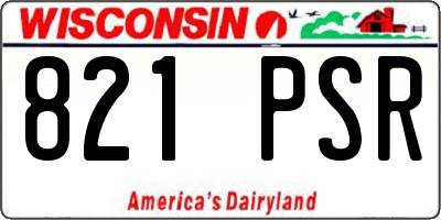 WI license plate 821PSR