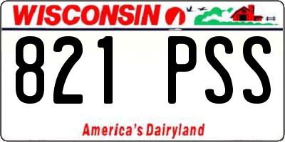 WI license plate 821PSS