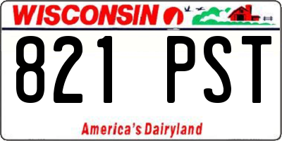 WI license plate 821PST