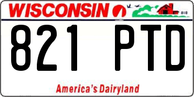WI license plate 821PTD