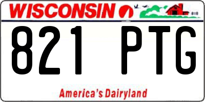 WI license plate 821PTG
