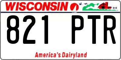 WI license plate 821PTR