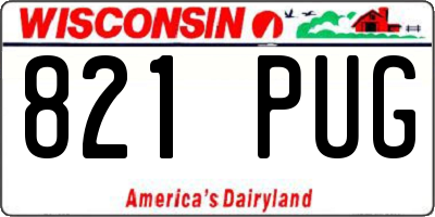 WI license plate 821PUG