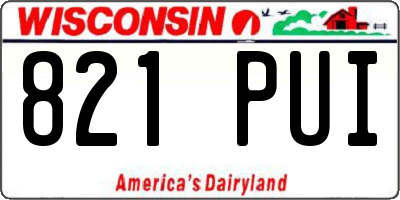 WI license plate 821PUI