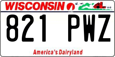 WI license plate 821PWZ