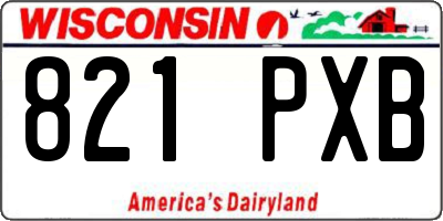 WI license plate 821PXB
