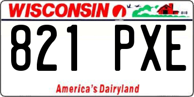 WI license plate 821PXE