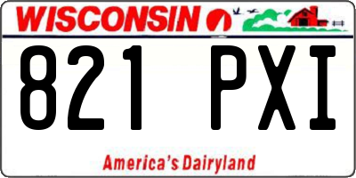 WI license plate 821PXI