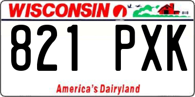 WI license plate 821PXK