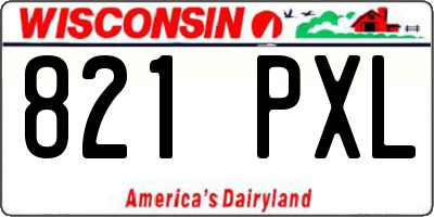 WI license plate 821PXL