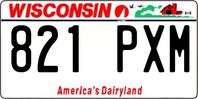 WI license plate 821PXM