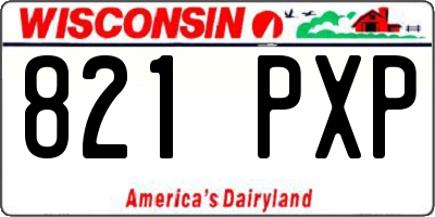WI license plate 821PXP