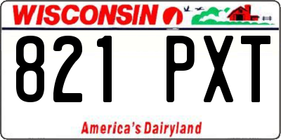 WI license plate 821PXT