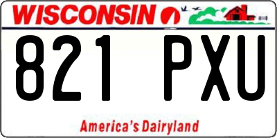 WI license plate 821PXU