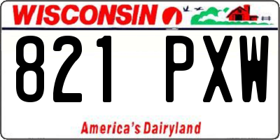 WI license plate 821PXW