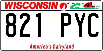 WI license plate 821PYC
