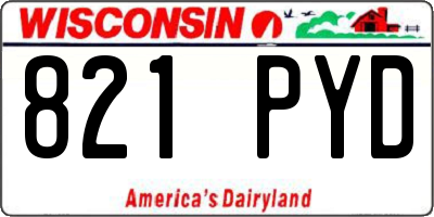WI license plate 821PYD