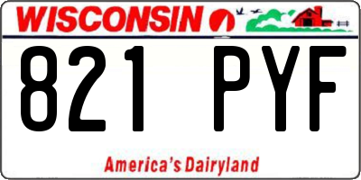 WI license plate 821PYF