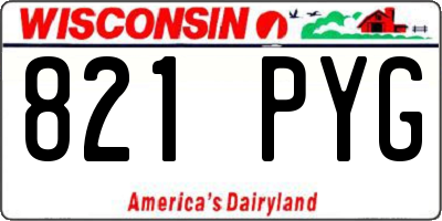 WI license plate 821PYG