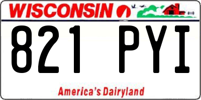WI license plate 821PYI