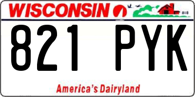 WI license plate 821PYK