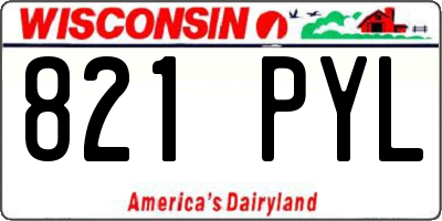 WI license plate 821PYL