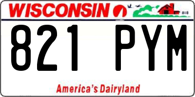 WI license plate 821PYM