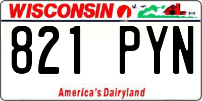 WI license plate 821PYN