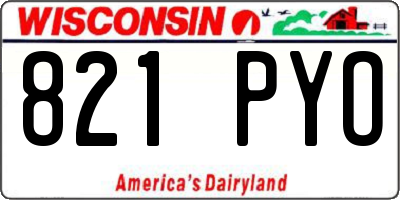 WI license plate 821PYO