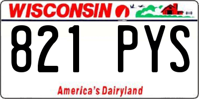 WI license plate 821PYS
