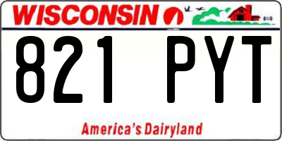 WI license plate 821PYT