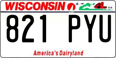 WI license plate 821PYU