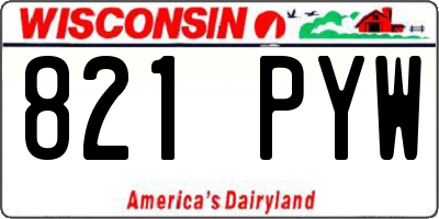 WI license plate 821PYW