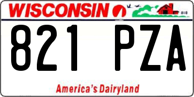 WI license plate 821PZA