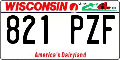 WI license plate 821PZF