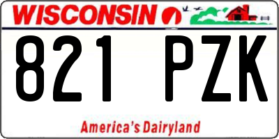 WI license plate 821PZK