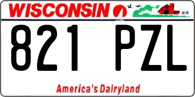 WI license plate 821PZL