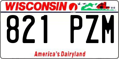 WI license plate 821PZM
