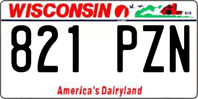 WI license plate 821PZN