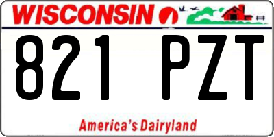 WI license plate 821PZT