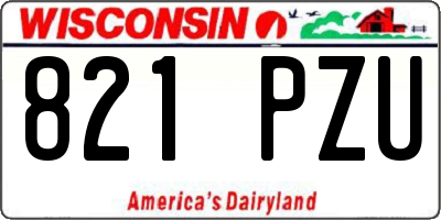 WI license plate 821PZU