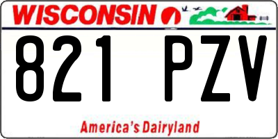 WI license plate 821PZV