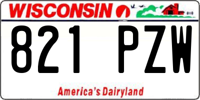WI license plate 821PZW