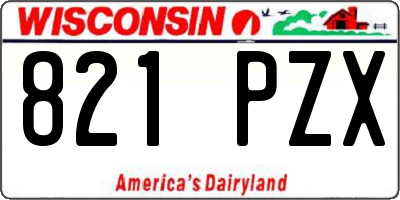 WI license plate 821PZX